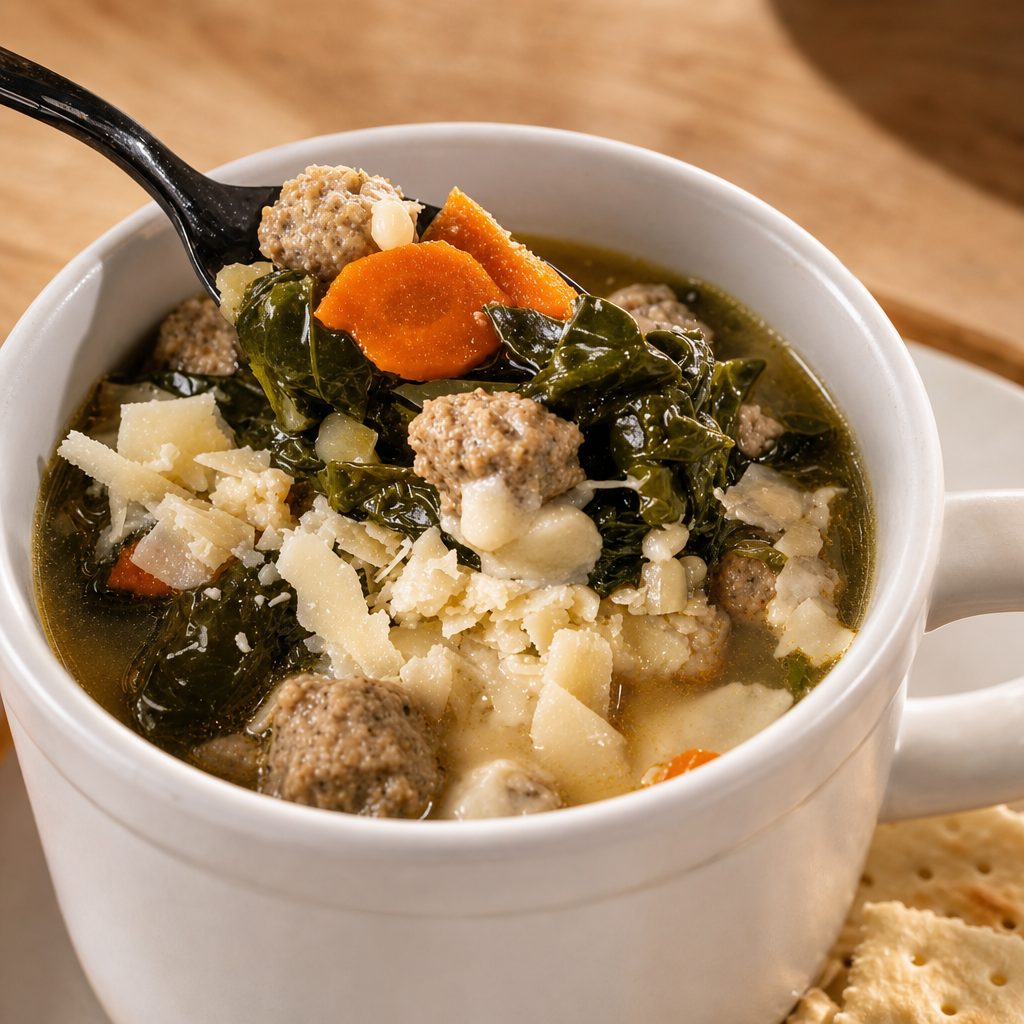 Nunny's Homemade Wedding Soup or Soup of the Day.